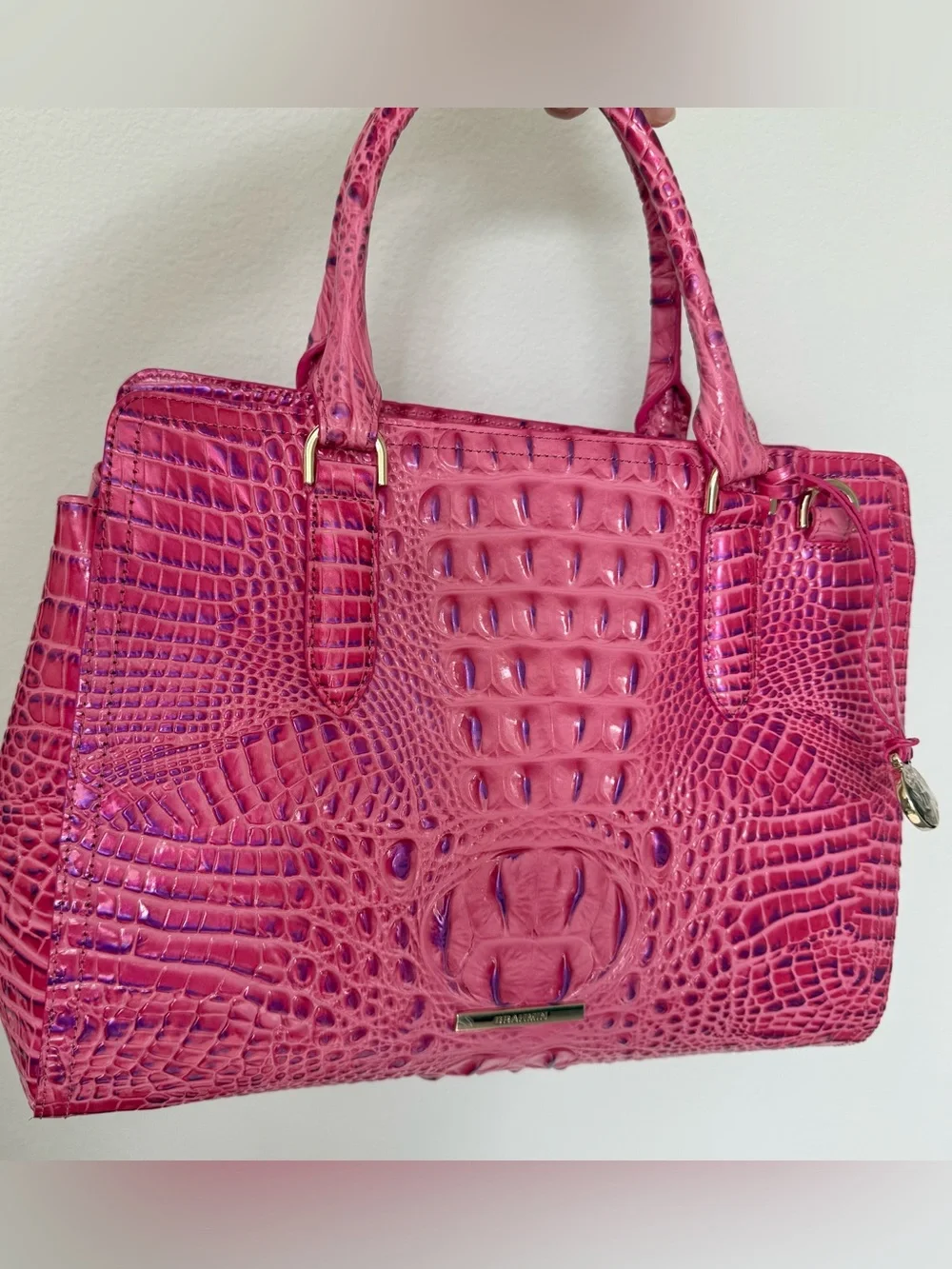 Brahmin Small Finley Phlox Pink with Purple Highlights Melbourne Leather